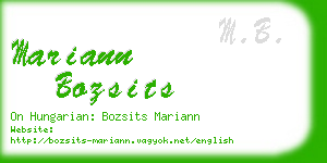 mariann bozsits business card